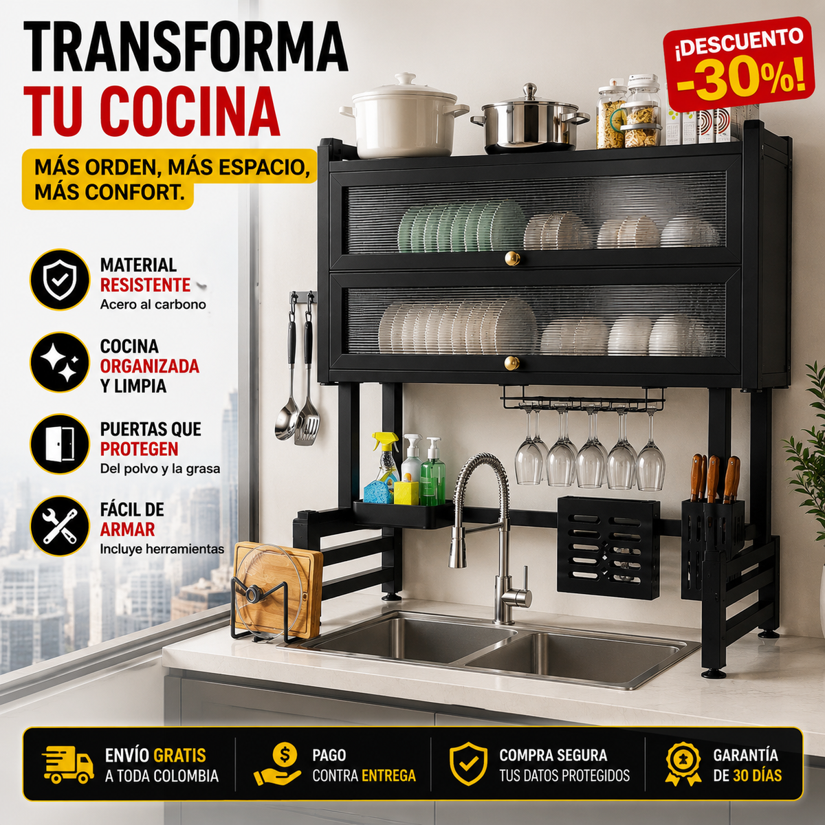 ✨ Cocina Perfecta™ | Organiza, Protege y Libera Espacio