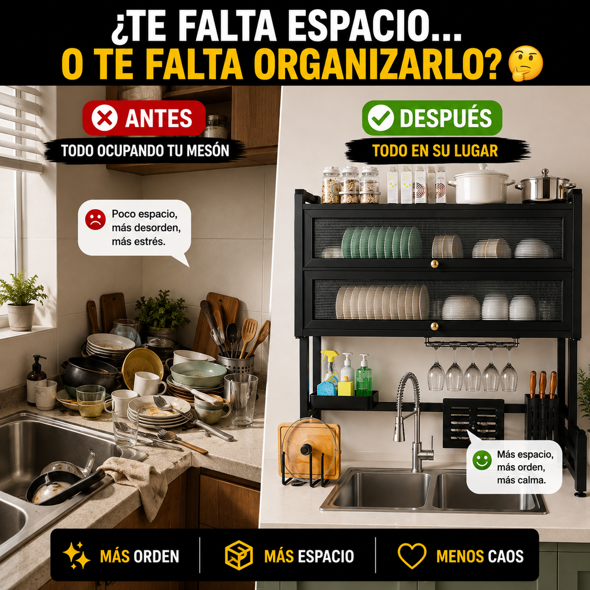 ✨ Cocina Perfecta™ | Organiza, Protege y Libera Espacio