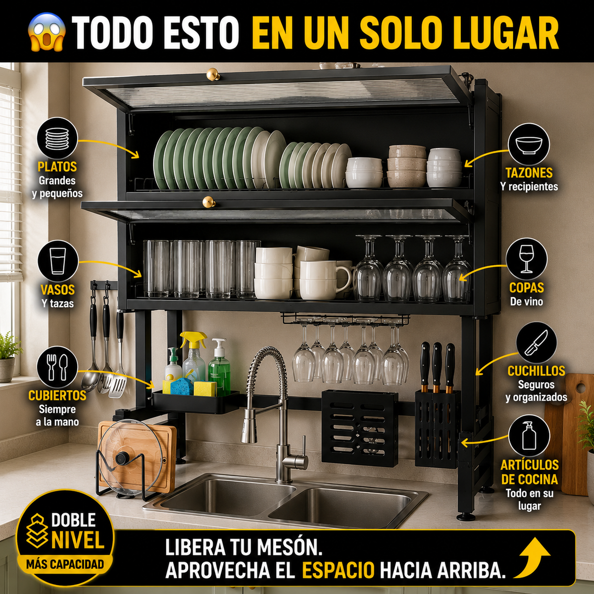 ✨ Cocina Perfecta™ | Organiza, Protege y Libera Espacio