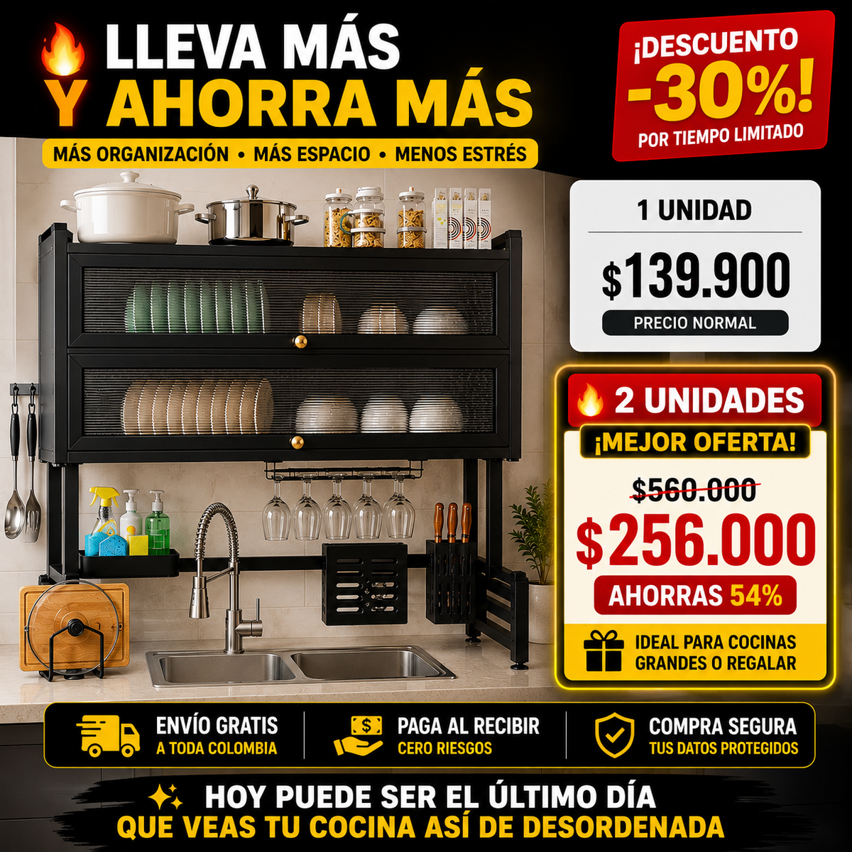 ✨ Cocina Perfecta™ | Organiza, Protege y Libera Espacio